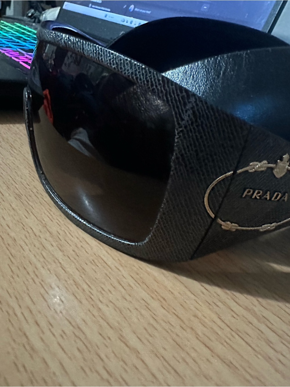 Prada Black big wraparound Sunglasses for Men rare model